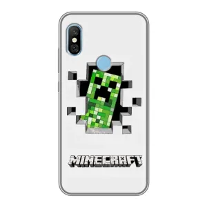 Чохол Майнкрафт на Xiaomi Redmi 6 pro (AlphaPrint) Minecraft (кріпер Майнкрафт)