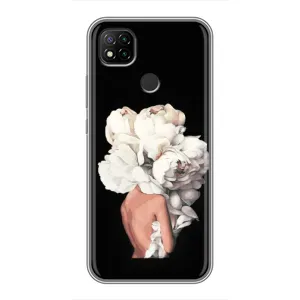 Чехлы (ART) Цветы на Xiaomi Redmi 9c (VPrint) (Белые цветы)