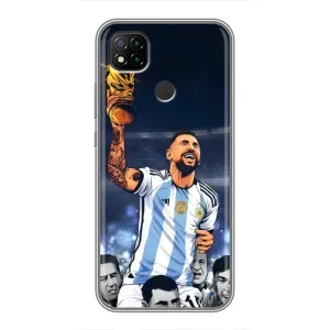 Чохли для Xiaomi Redmi 9c (Leo чемпіон) (AlphaPrint) (Мессі з кубком)