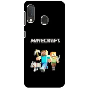 Чехол Майнкрафт на Samsung A20e (AlphaPrint) Minecraft (герои Minecraft)