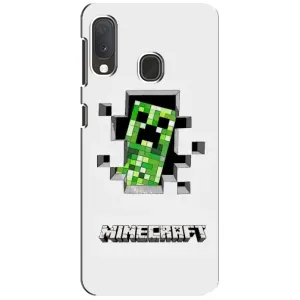 Чехол Майнкрафт на Samsung A20e (AlphaPrint) Minecraft (крипер Майнкрафт)