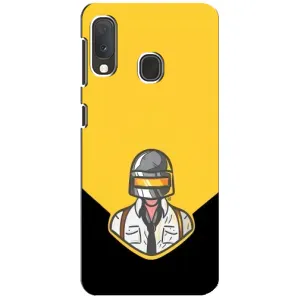 Чехол PUBG для Самсунг Галакси А20е (AlphaPrint) (Пабг в шлеме)