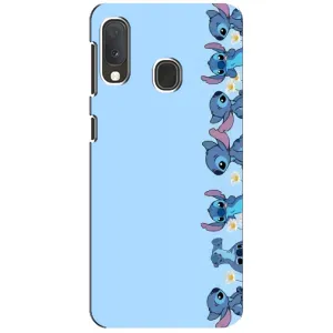 Чехол с принтом Стич на Samsung Galaxy A20e (Стич фон)