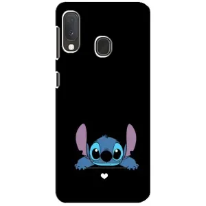 Чехол с принтом Стич на Samsung Galaxy A20e (Стич на черном)