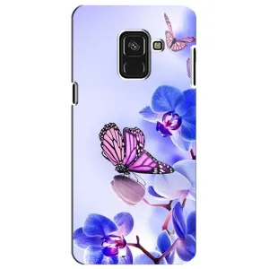 Чехлы с Цветами для Samsung A8 Plus,  A730F (VPrint) (Бабочка на цветочке)
