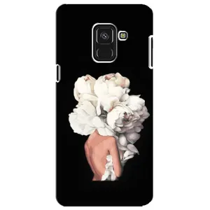 Чехлы (ART) Цветы на Samsung A8 Plus, A730F (VPrint) (Білі квіти)