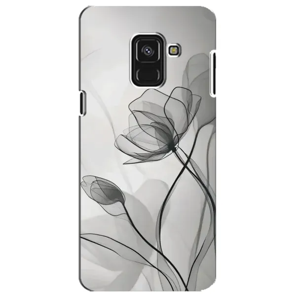 Чохол з принтом «Чорні квіти» для Samsung Galaxy A8 Plus 2018 (A730F)