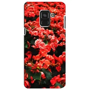 Чехлы с Цветами для Samsung A8 Plus,  A730F (VPrint) (Цветы красные)