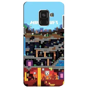 Чехол Майнкрафт на Samsung A8 Plus,  A730F (AlphaPrint) Minecraft (фон Minecraft)