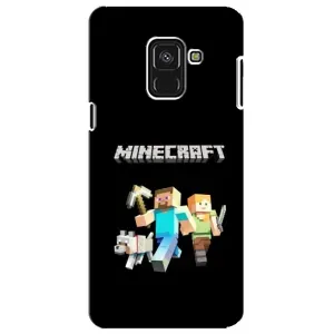 Чехол Майнкрафт на Samsung A8 Plus,  A730F (AlphaPrint) Minecraft (герои Minecraft)