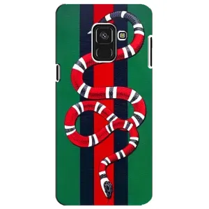 Чехлы ГУЧЧИ для Самсунг А8 Плюс 2018, А730Ф (AlphaPrint) (Gucci змия)