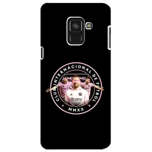 Чехлы для Самсунг А8 Плюс 2018, А730Ф - Лео Месси Маями (Месси в лого)