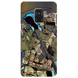 Чехлы с картинкой ЗСУ для Samsung A8 Plus,  A730F (AlphaPrint) (Воїн ЗСУ)