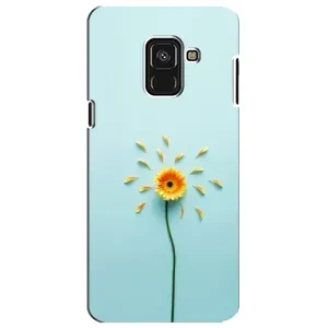 Чехлы с Цветами для Samsung A8 Plus,  A730F (VPrint) (Желтый цветок)