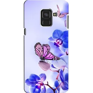Чехлы с Цветами для Samsung A8, A8 2018, A530F (VPrint) (Бабочка на цветочке)