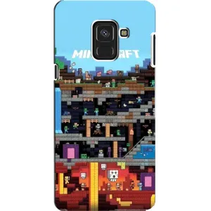 Чехол Майнкрафт на Samsung A8, A8 2018, A530F (AlphaPrint) Minecraft (фон Minecraft)