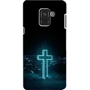 Чехол для Samsung A8, A8 2018, A530F (AlphaPrint) - (Христианские) (Крест и город)