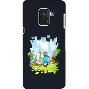 Чехол Майнкрафт на Samsung A8, A8 2018, A530F (AlphaPrint) Minecraft (персонажи Minecraft)