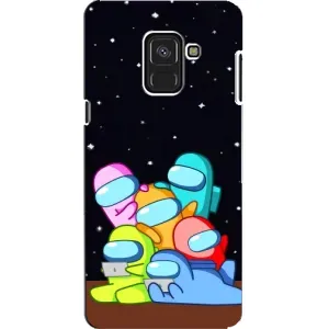 Чехол Амонг Ас для Samsung A8, A8 2018, A530F (AlphaPrint) (Скины в космосе)