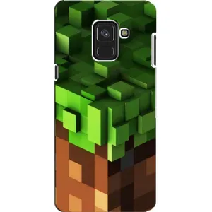 Чехол Майнкрафт на Samsung A8, A8 2018, A530F (AlphaPrint) Minecraft (текстура Майнкрафт)