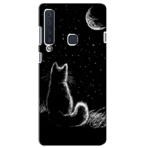 Чохол з принтом для Samsung Galaxy A9 2018, A920 (AlphaPrint) Модні коти (Котик і місяць)
