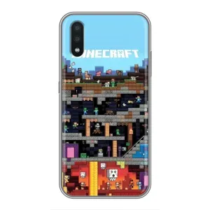 Чехол Майнкрафт на Samsung Galaxy A01 Core (AlphaPrint) Minecraft (фон Minecraft)