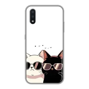 Чехол с рисунком кот на Samsung Galaxy A01 Core (Коты в очках)