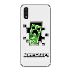 Чехол Майнкрафт на Samsung Galaxy A01 Core (AlphaPrint) Minecraft (крипер Майнкрафт)