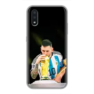 Чехлы для Samsung Galaxy A01 Core (Leo чемпион) (AlphaPrint) (Кубок Месси)