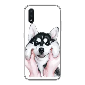 Чохол з Хаскі Samsung Galaxy A01 - (AlphaPrint) (Хаскі улибака)