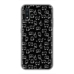 Чохол з принтом для Samsung Galaxy A01 (AlphaPrint) Модні коти (Маленькі котики)
