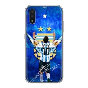 Чехлы для Samsung Galaxy A01 (Leo чемпион) (AlphaPrint) (Месси сборная)