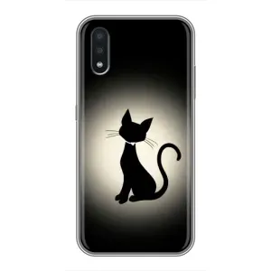 Чохол з принтом для Samsung Galaxy A01 (AlphaPrint) Модні коти (Силует котика)