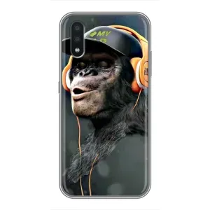 Чохол з Мавпами Samsung Galaxy A01 - (AlphaPrint) (В навушниках)