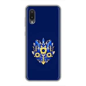 Чохли для Samsung Galaxy A02 Укр. Символіка (AlphaPrint) (Квітковий Герб)