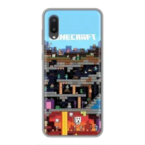 Чехол Майнкрафт на Samsung Galaxy A02 (AlphaPrint) Minecraft (фон Minecraft)