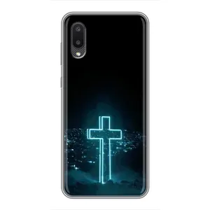 Чехол для Samsung Galaxy A02 (AlphaPrint) - (Христианские) (Крест и город)