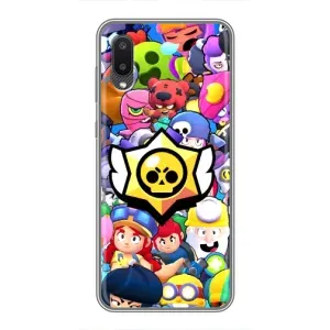 Чехол для Samsung Galaxy A02 Бравл Старс (VPrint) (Лого Brawl Stars)