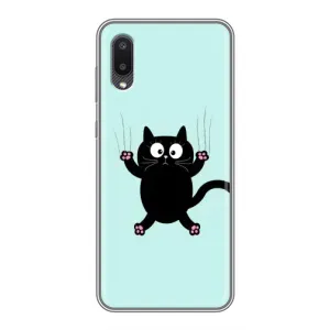 Чохол з принтом для Samsung Galaxy A02 (AlphaPrint) Модні коти (Падаючий кіт)