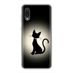 Чохол з принтом для Samsung Galaxy A02 (AlphaPrint) Модні коти (Силует котика)