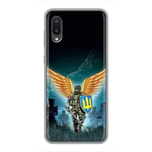 Чехлы с картинкой ЗСУ для Samsung Galaxy A02 (AlphaPrint) (Солдат ЗСУ)