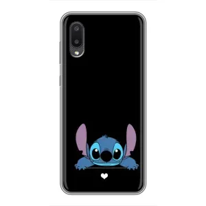 Чехол с принтом Стич на Samsung Galaxy A02 (Стич на черном)