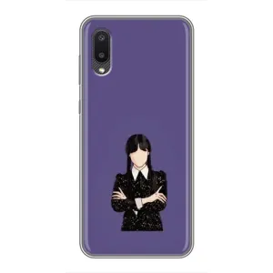 Чохли Венсдей на Samsung Galaxy A02 Уенсдей (AlphaPrint) (Венздей у чорному)