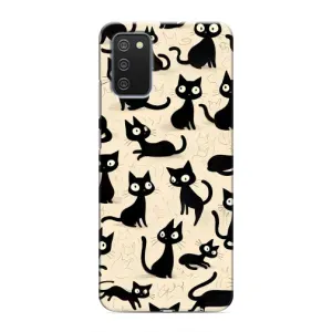 Чохол з малюнком кіт на Samsung Galaxy A02s (Чорні коти)