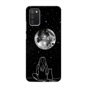 Чохол з малюнком кіт на Samsung Galaxy A02s (Дівчина з котом)