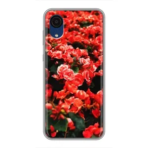 Чехлы с Цветами для Samsung Galaxy A03 Core (VPrint) (Цветы красные)