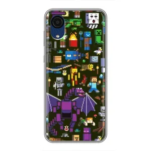 Чехол Майнкрафт на Samsung Galaxy A03 Core (AlphaPrint) Minecraft (Коллаж Майнкрафт)