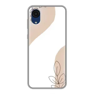 Силиконовый чехол с принтом в цветах на Samsung Galaxy A03 Core (Нюдовая веточка абстракция)