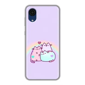Чохол на Samsung Galaxy A03 Core з Котиками (VPrint) (Радужний котик)