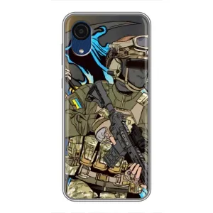 Чехлы с картинкой ЗСУ для Samsung Galaxy A03 Core (AlphaPrint) (Воин ВСУ)
